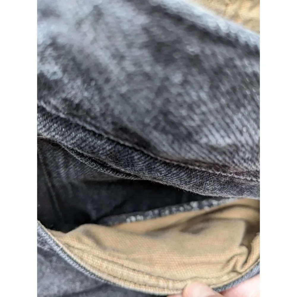 Duluth‎ Trading Co Mens 42 x 32 Jeans Black Washed Denim Thick Reinforced Hem